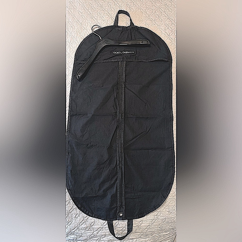 Dolce & Gabbana Black Garment Bag with wooden hanger